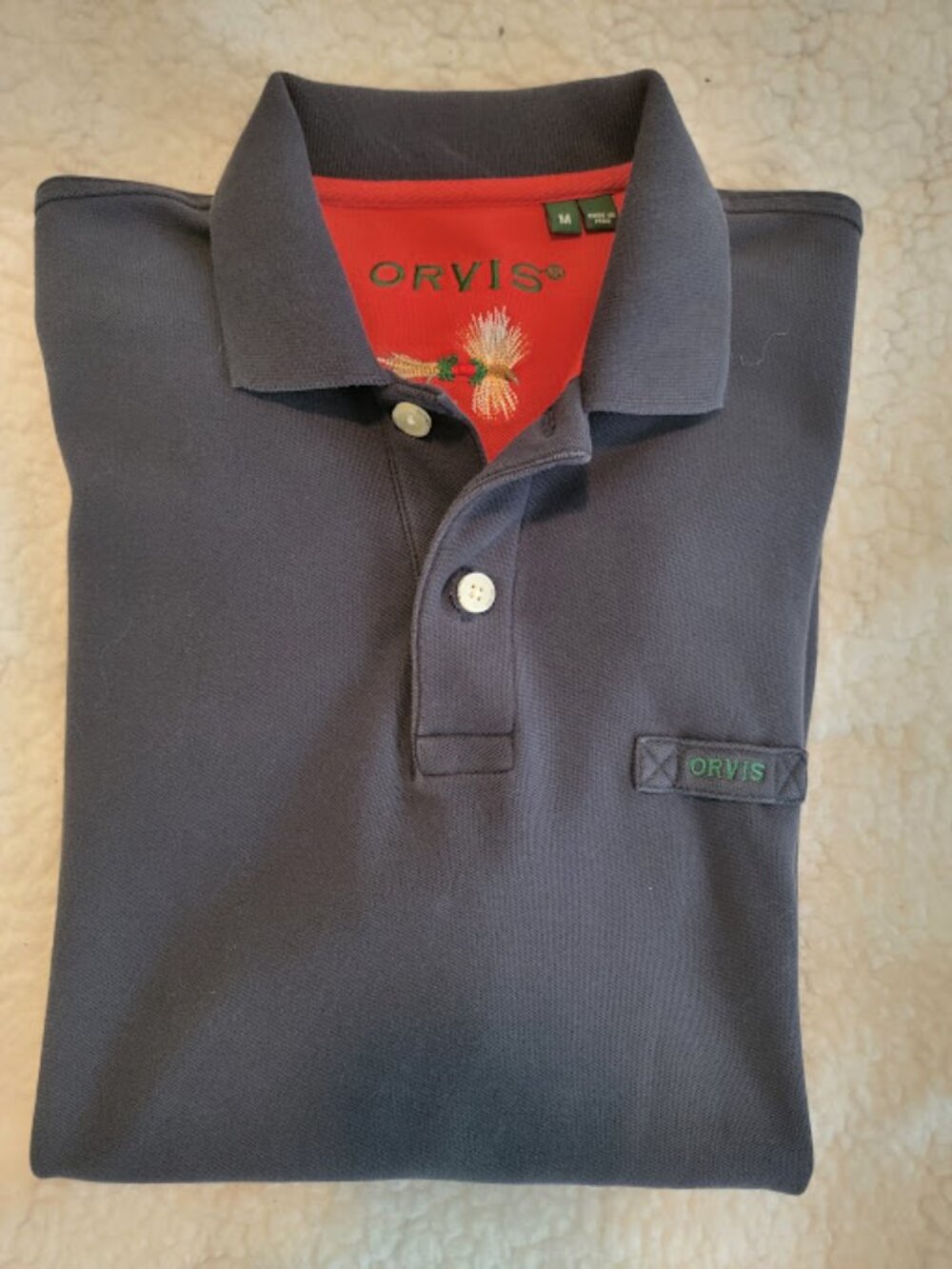 2-Pack Orvis Short Sleeve Men's Polo Shirts Green & Navy Blue Medium - Picture 8 of 11